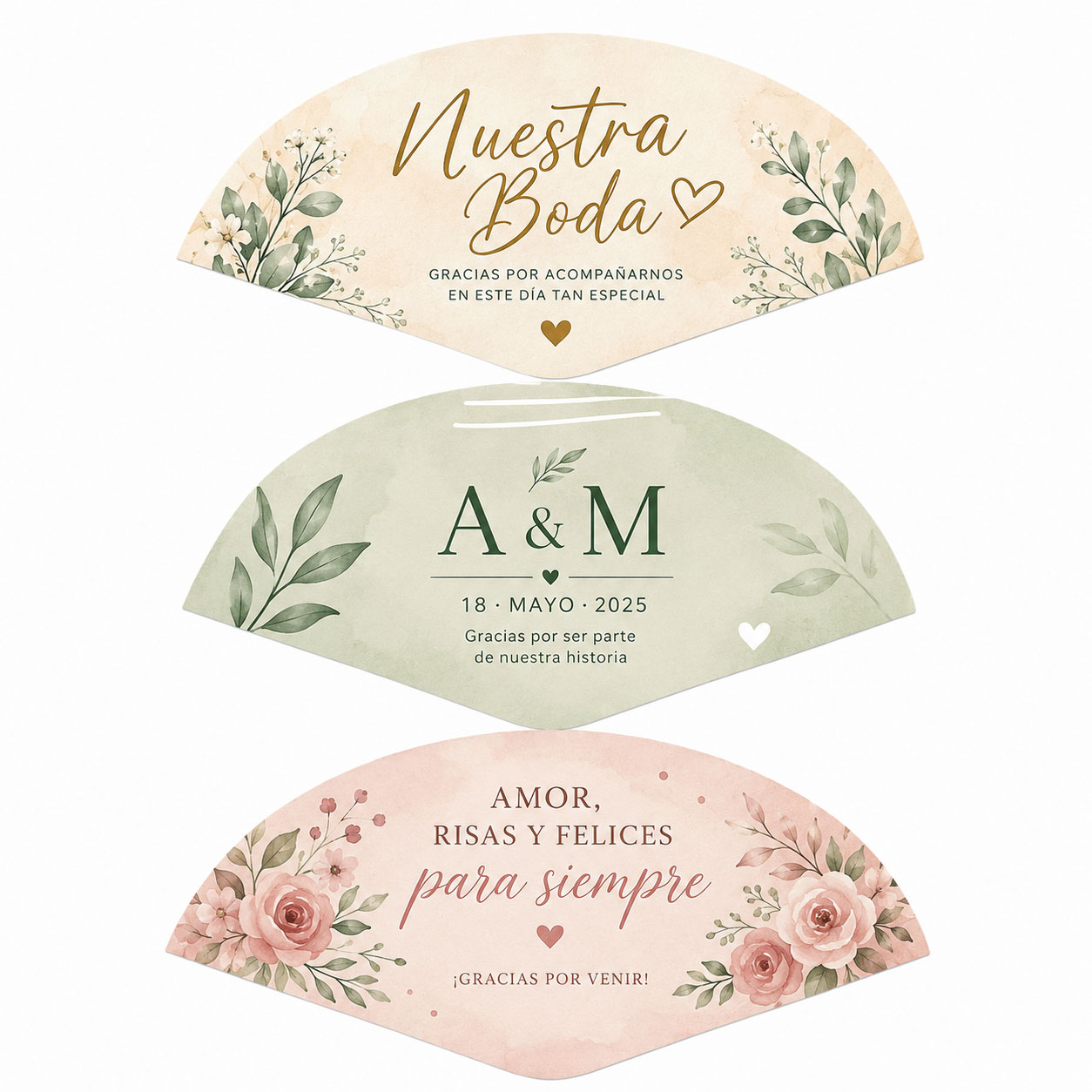 Abanicos personalizados para bodas