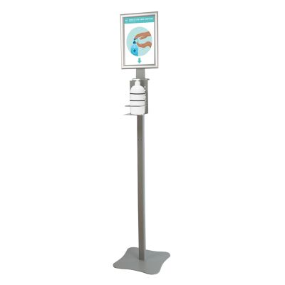 Suporte dispensador de gel hidroalcoólico com moldura