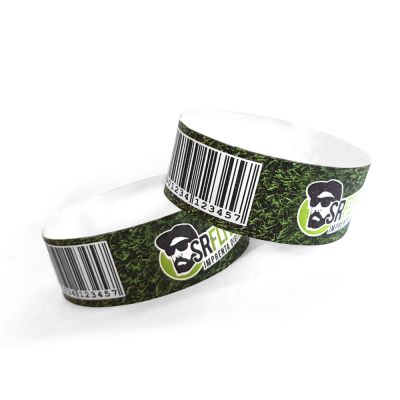 Pulseiras Tyvek com códigos de barras