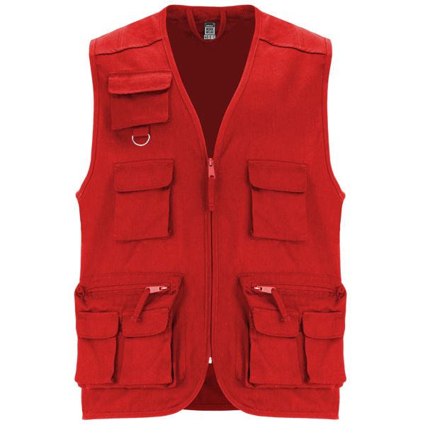 Colete de trabalho vermelho personalizado