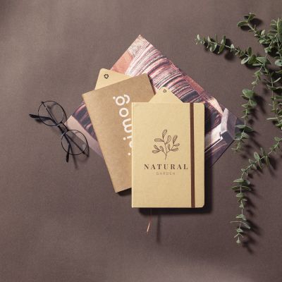 Bloco de notas com papel kraft