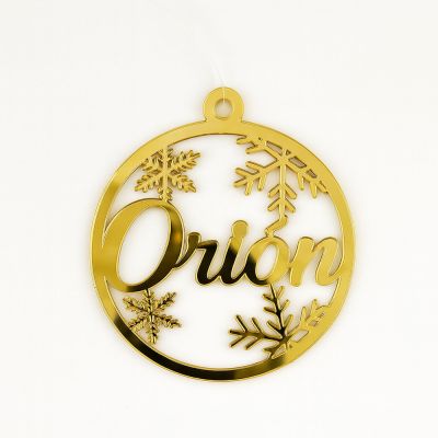 Enfeites de Natal personalizados em dourado espelhado