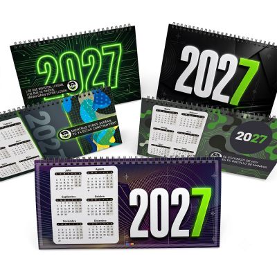 Calendários de mesa em espiral 2027