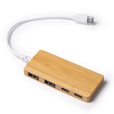 Hub USB Pablek de bambú personalizado